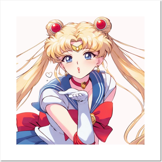 Sailor Moon Blowing a Kiss Wall Art by SpriteGuy95